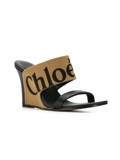 Shop Chloé Verena Logo Sandals In Black