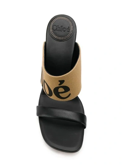 Shop Chloé Verena Logo Sandals In Black