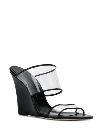 PARIS TEXAS PVC HIGH-HEELED MULES - 黑色