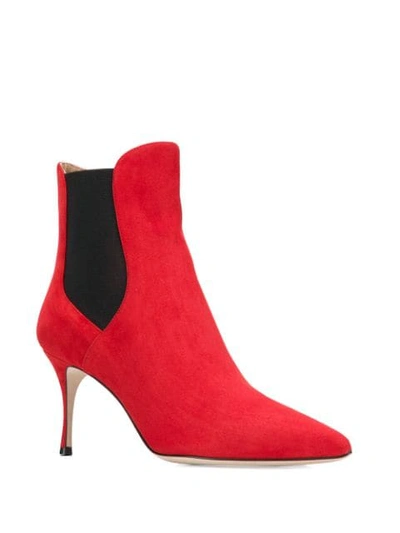 Shop Sergio Rossi Pointed Boots - Red