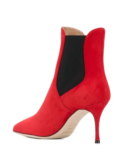 Shop Sergio Rossi Pointed Boots - Red