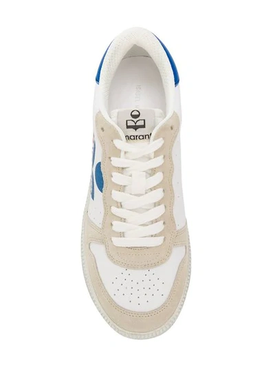 Shop Isabel Marant Colour Block Logo Sneakers In White