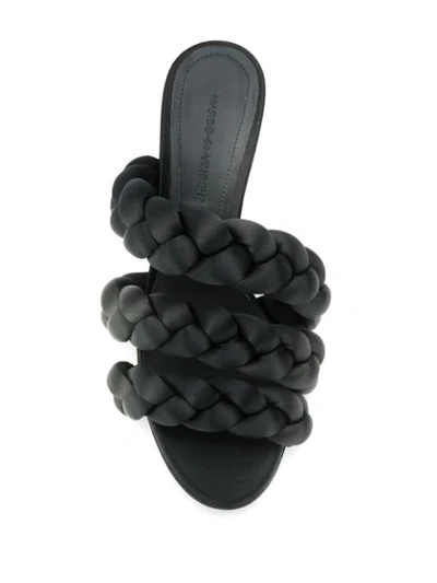 Shop Marco De Vincenzo Triple Treccia Slider Sabot Sandals In Black