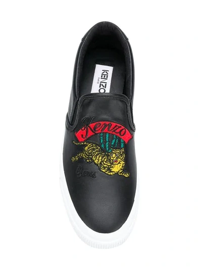 Shop Kenzo Bamboo Tiger Sneakers In Black