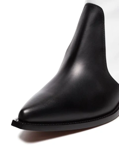 Shop Givenchy Black And White Zip Fastening 60 Leather Cowboy Boots