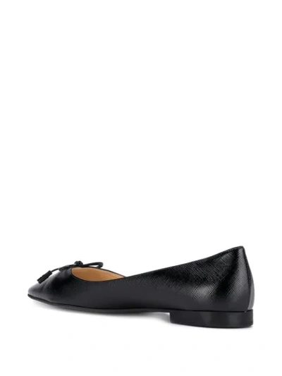 Shop Prada Flat Pointed Toe Ballerinas In Black