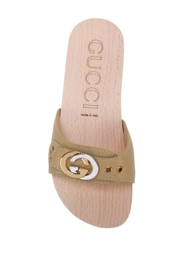 Shop Gucci Interlocking G Slide Sandals In Beige