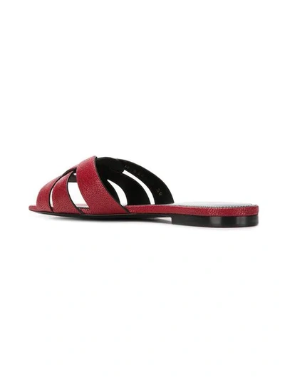 SAINT LAURENT TRIBUTE FLAT SANDALS - 红色