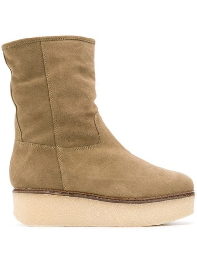 Shop Flamingos Cheyenne Shearling Boots - Neutrals