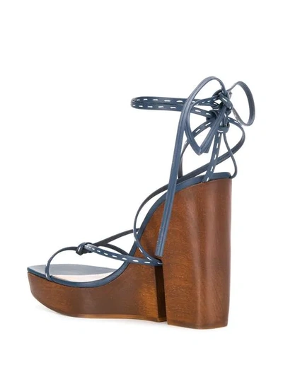 Shop Jacquemus High Wedge Sandals In Blue