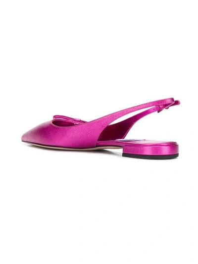 Shop Prada Slingback Ballerina Shoes In Pink