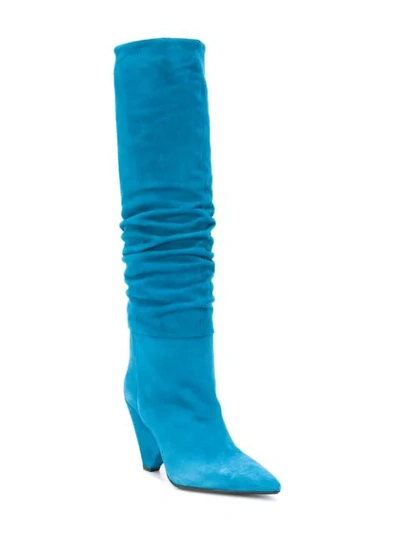 Shop Anna F . Pointed Knee-length Boots - Blue