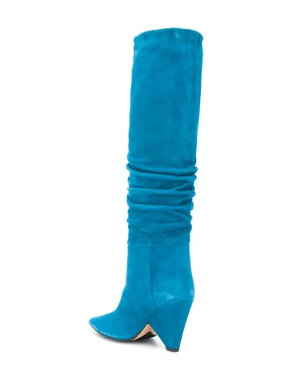 Shop Anna F . Pointed Knee-length Boots - Blue