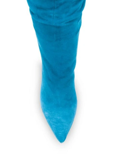 Shop Anna F . Pointed Knee-length Boots - Blue