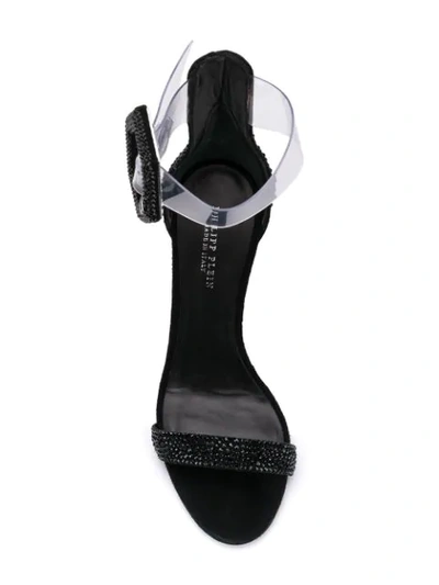 Shop Philipp Plein Sandals High Heels Crystal In Black