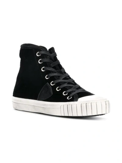 Shop Philippe Model Lace-up Hi-top Sneakers - Black