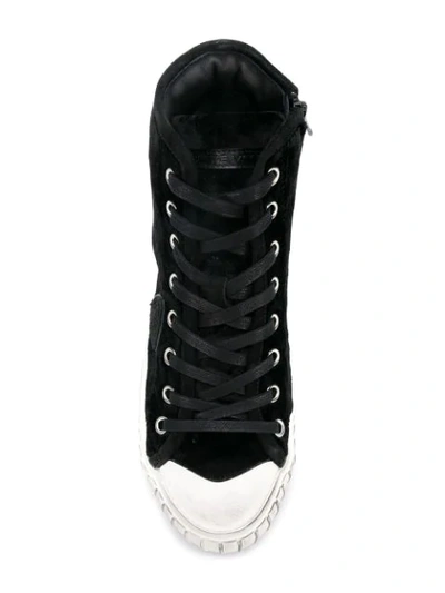 Shop Philippe Model Lace-up Hi-top Sneakers - Black