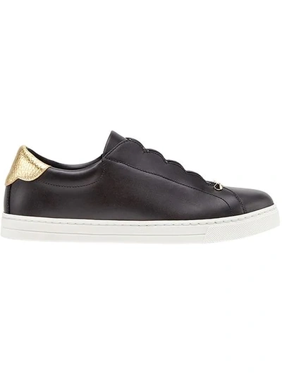 Shop Fendi Logo Slip-on Sneakers In Black