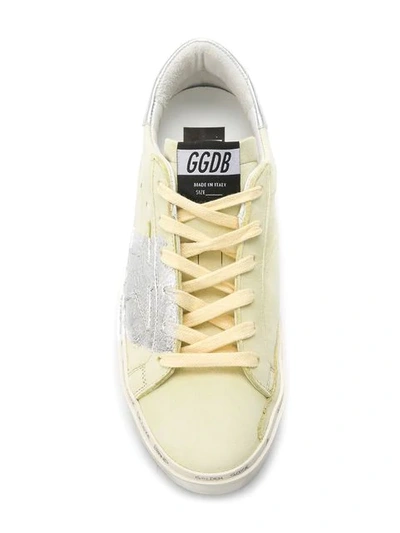 GOLDEN GOOSE DELUXE BRAND HI STAR笔触感图案板鞋 - 黄色