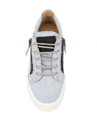 Shop Giuseppe Zanotti Gail Denim Sneakers In Blue