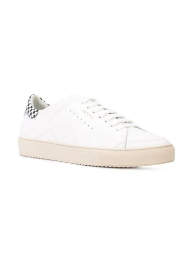 Shop Axel Arigato Clean 90 Checkered Heel Sneakers In White