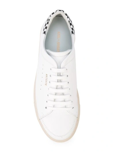 Shop Axel Arigato Clean 90 Checkered Heel Sneakers In White