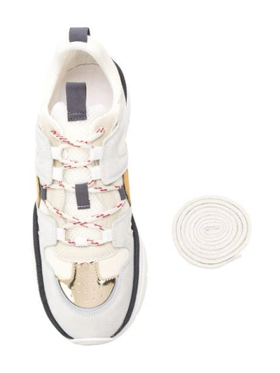 Shop Isabel Marant White Kindsay Low Top Sneakers
