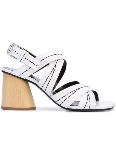 Shop Proenza Schouler Strappy Block Heel Sandals In White
