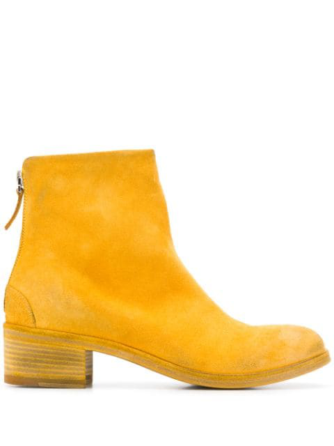 yellow wedge boots
