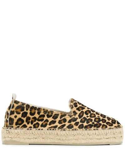 Shop Manebi Leopard-print Espadrilles In Brown