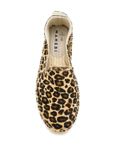 Shop Manebi Leopard-print Espadrilles In Brown