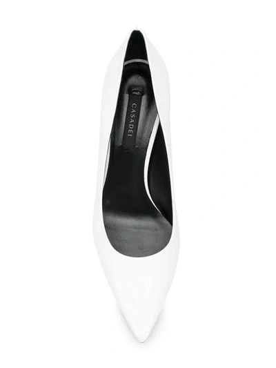 Shop Casadei Transparent Heel Pumps In White