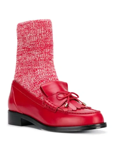 Shop Stella Luna Slip-on Sock-liner Loafers - Red