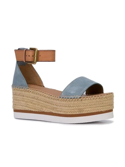 Shop See By Chloé Glyn Platform Espadrilles In Blue