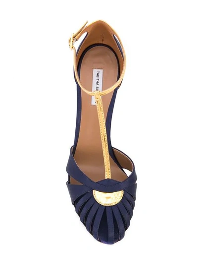 Shop Tabitha Simmons Chelsea Satin Pumps In Blue ,gold