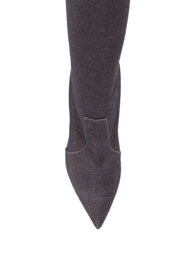 Shop Casadei Thigh High Stiletto Boots In Grey