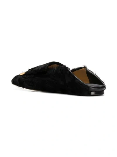 Shop Sergio Rossi Shearling Slippers - Black