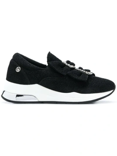 Shop Liu •jo Liu Jo Bow Buckle Sneakers - Black