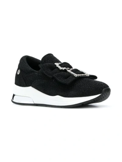 Shop Liu •jo Liu Jo Bow Buckle Sneakers - Black