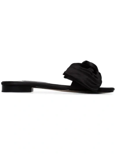 Newbark Black Eva Satin Slides In Black