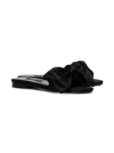 Newbark Black Eva Satin Slides In Black