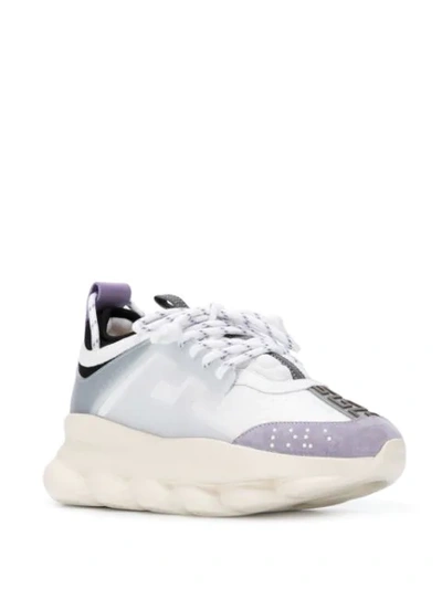 Shop Versace Chain Reaction Sneakers In White