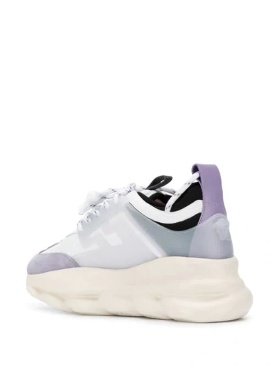 Shop Versace Chain Reaction Sneakers In White