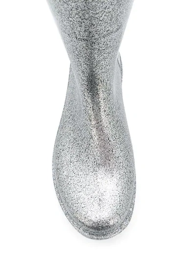Shop Chiara Ferragni Glitter Wellington Boots In Grey