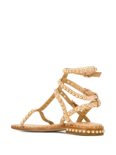 Shop Ash Play Studded Strappy Sandals - Gold