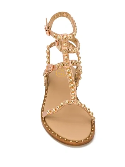 Shop Ash Play Studded Strappy Sandals - Gold