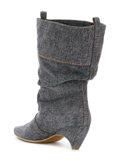 Shop Stella Mccartney Slouchy Pointed Boots - Grey