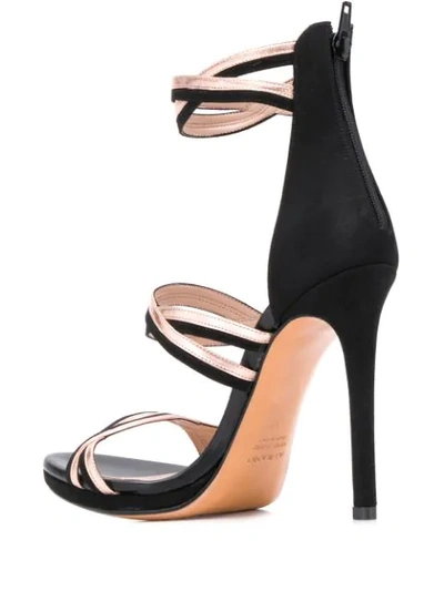 Shop Albano Metallic Strap Sandals In Black