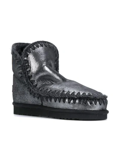 Shop Mou Stitched Eskimo Boots - Black