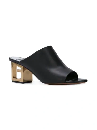 Shop Givenchy Triangle Mules In Black ,gold